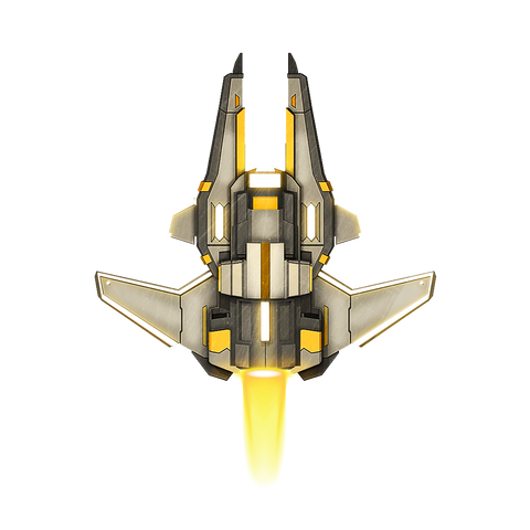 Futuristic Space ship whith white base color 