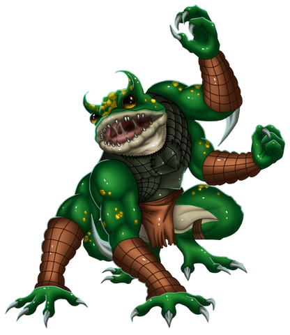A menacing Toad monster with four arms, ready to strike  