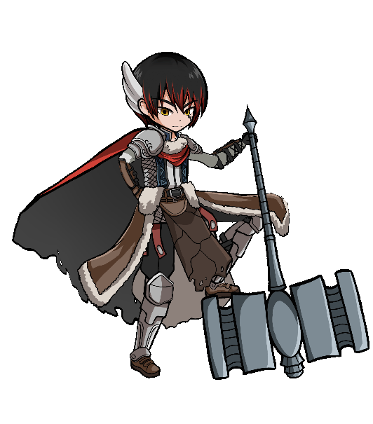 An epic, fantasy-inspired character design that would be perfect for a game or movie. The cape and hammer are the main elements in this piece which makes it very distinctive!