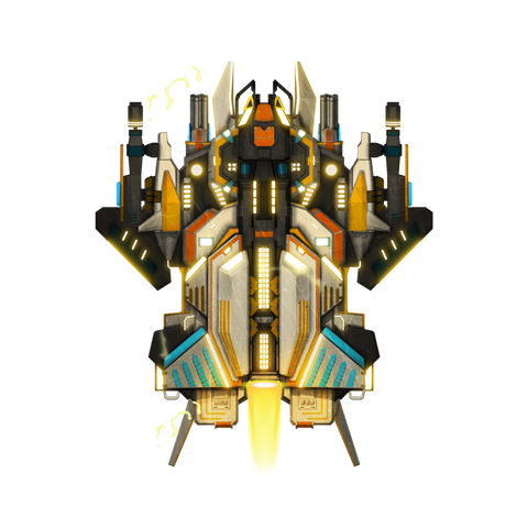 Futuristic Space ship whith white base color 