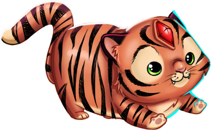 baby tiger with a gem on its forehead  