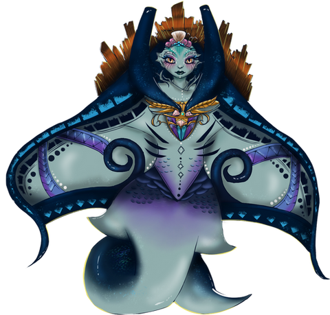 Beautiful Sea Fairy with wide fins that looks like a manta ray