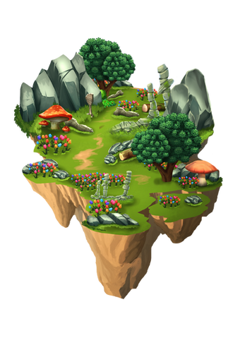  an enchanting island filled with flowers and mushrooms and home to the most beautiful woodland fairies. This is a place of natural magic and wonder, where the fairies live in harmony with nature.