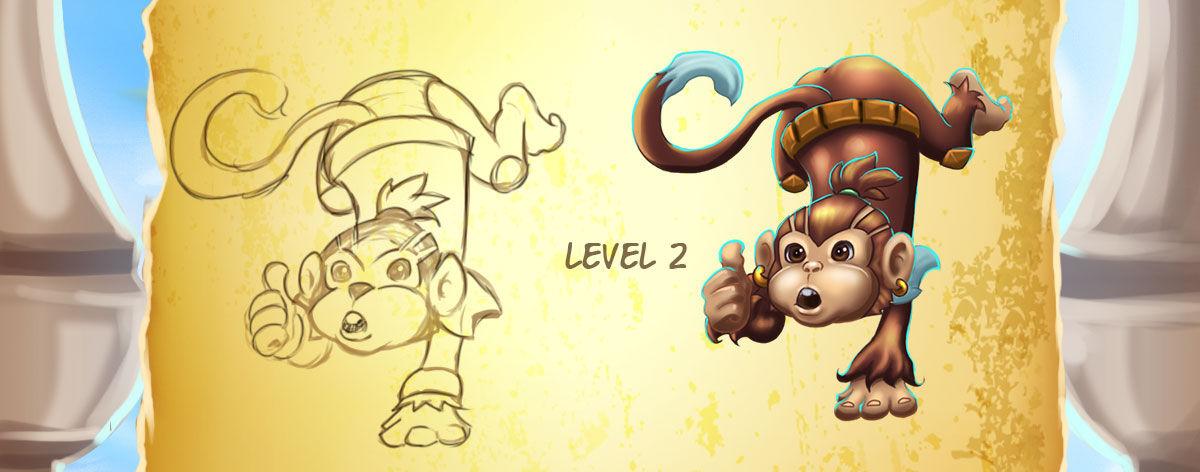 a teen monkey evolution of the baby monkey. He is playful and curious, but also agile and strong. They love to climb and explore their surroundings, and can be mischievous at times.