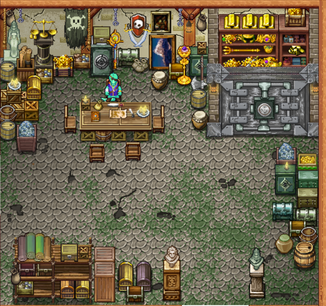 Room Interior Pixel Art Game Environment for Damned Pirates Society