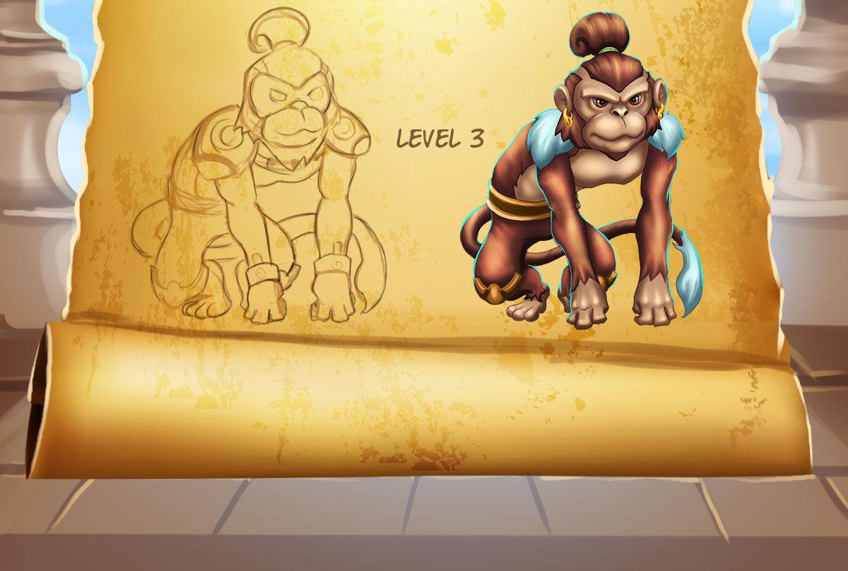 This creature is unique and fascinating, the adult monkey, which is super strong and evolution of the teen monkey. With its imposing frame and strength, this creature is sure to strike fear into the hearts of its enemies.