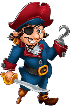 a cute character design inspired by Captain hook 