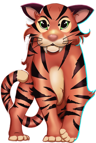 This Friendly elegant tiger is one of the 3 levels of progression of the creature. Despite its normal appearance, it is magical. It is protective and can become a powerful ally. It likes to play and be around people but it can also be majestic and intimidating when it needs to be.