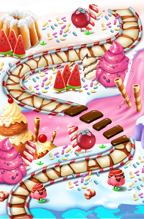 It's filled with all sorts of sweet treats like chocolate, marshmallows, pastries and more 