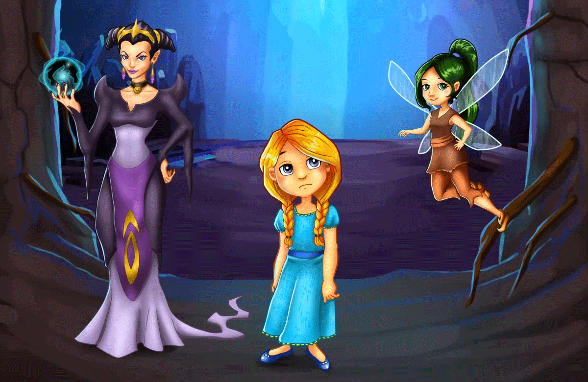 The Elven Journey Mahjong characters are as enchanting as the game itself! You have the wicked queen, your fairy guide and of course the main character, Belle.