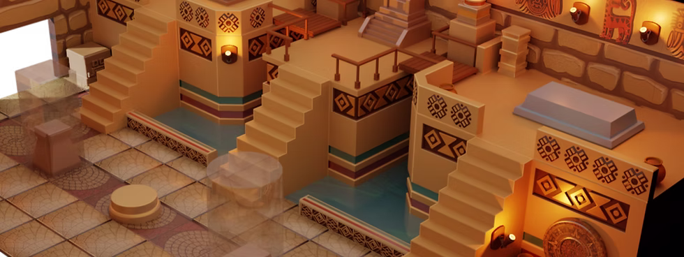 3d render of an Egyptian themed museum room
